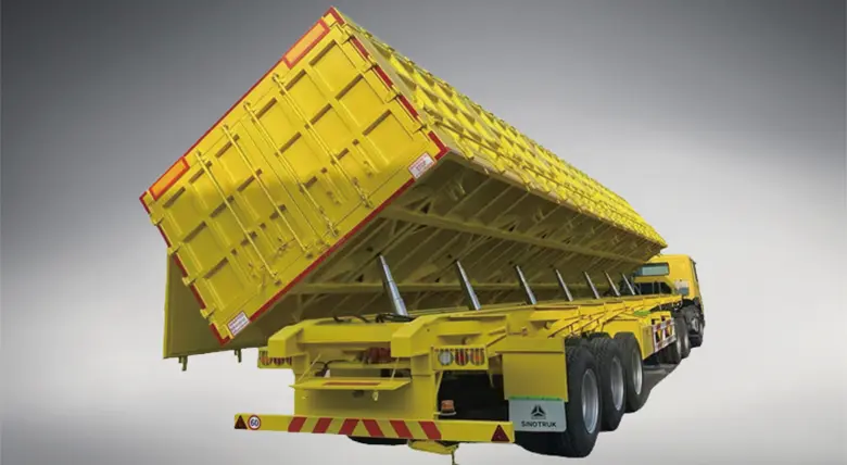 Sinotruk 3 Axle Hydraulic Side Dump Truck Semi Trailer